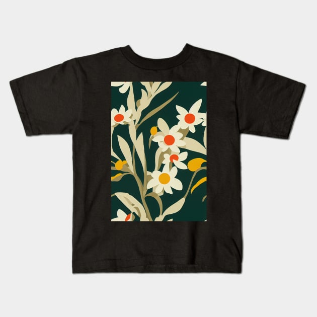 Beautiful Stylized White Flowers, for all those who love nature #207 Kids T-Shirt by Endless-Designs